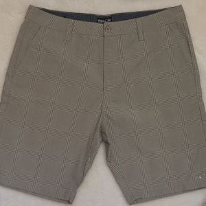O’Neill Shorts Chino Outdoors Casual Tan Plaid Lightweight Men's Size 34